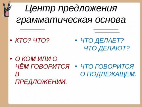 Он построил избушку под елкой.грамматическую основу.