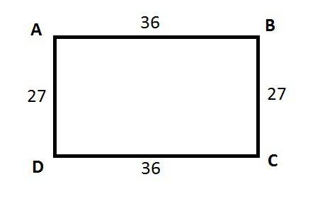 Две стороны прямоугольника abcd равны 36 и 27 и найдите длину суммы векторов ab и ad