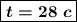 \boxed{\boldsymbol{t=28~c}}