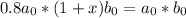 0.8a_0*(1+x)b_0=a_0*b_0