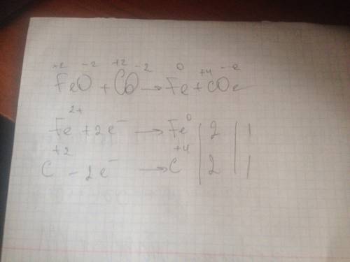 Feo+co=fe+co2 разобрать в окислительно восстановительном точки зрения