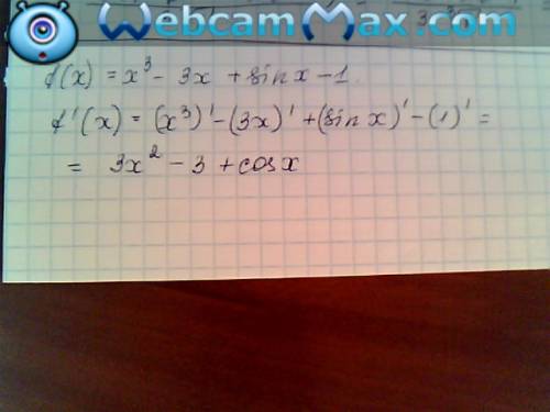 Решение производной функцииf(x)=x³-3x+sinx-1