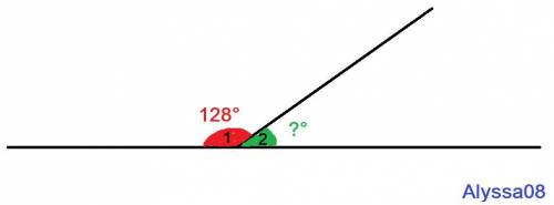 Один из смежных углов 128* найдите другой смежный угол