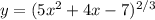 y=(5x^2+4x-7)^{2/3}