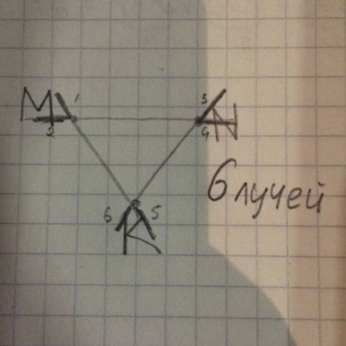 Даны три точки m,n,k не лежащие на одной прямой.проведи через каждые две из них прямую.сколько получ