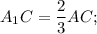 A_1C=\dfrac{2}{3}AC;