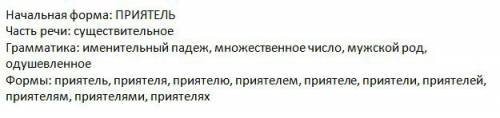 Сделайте морфологический разбор слова: приятели.