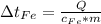 \Delta t_{Fe}= \frac{Q}{c_{Fe}*m}