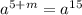 a^{5+m}=a^{15}