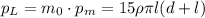 p_L=m_0\cdot p_m=15\rho\pi l(d+l)