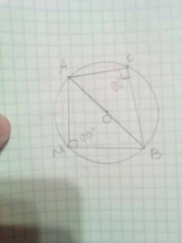 Начерти окружность с центром в точке о.проведите диаметр ав. отметьте на окружности точки мик.постро