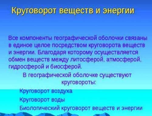 Какие круговороты существуют в .оболочке?