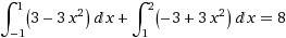 Выполни чертёж и найди площадь фигуры, ограниченной линиями y=3x^2, y=3, x=2.