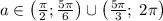 a\in\left(\frac\pi2;\frac{5\pi}6\right)\cup\left(\frac{5\pi}3;\;2\pi\right)