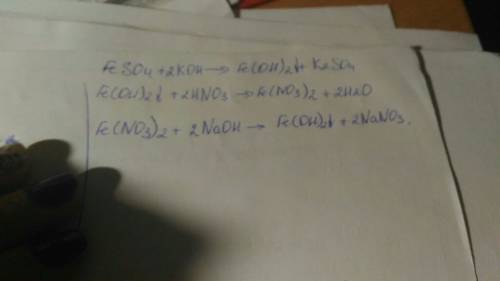 Feso4 -> fe(oh)2 -> fe(no3)2 -> fe(oh)2