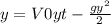 y=V0yt - \frac{ gy^{2} }{2}