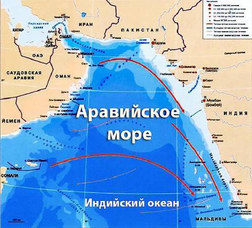 Аравийское море 1- к бассейну какого океана относится 2-положение моря в пределах океана 3-положение