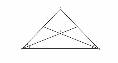 Биссектрисы углов в и с треугольника авс пересекаются в точке к .найдите угол вск , если угол в=40 г