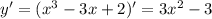 y'=(x^3-3x+2)' = 3 x^{2} -3