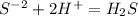 S^-^2+2H^+=H_2S