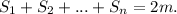 S_1+ S_2+...+S_n = 2m.