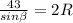 \frac{43}{sin \beta } =2R