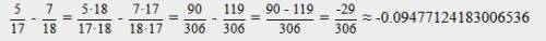 Выполнить действие : пять седьмых минус семь восемнадцатых