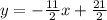 y=-\frac{11}{2}x+\frac{21}{2}