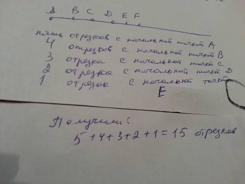 На луче постави 5точек сколько отрезков получилось?