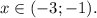 x \in (-3;-1).