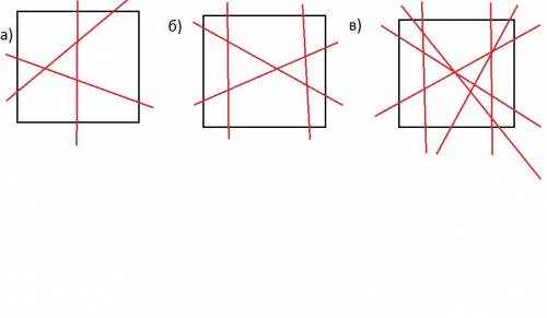 На какое наибольшое число частей могут разделить плоскость а) 3 прямые б)четыре прямые в)пять прямых