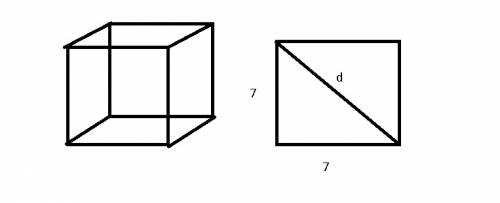 Решить сторона куба равна 7 см. найти длину диагонали боковой грани куба.