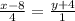 \frac{x-8}{4} = \frac{y+4}{1}