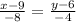 \frac{x-9}{-8}= \frac{y-6}{-4}