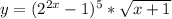 y= (2^{2x} -1)^{5}* \sqrt{x+1}