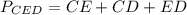 P_{CED}=CE+CD+ED