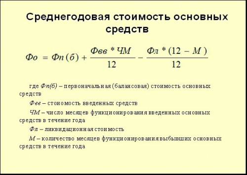 Скакой целью рассчитывается среднегодовая стоимость предприятия?