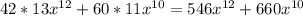 42*13x^{12}+60*11x^{10}= 546x^{12}+660x^{10}