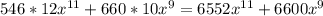 546*12x^{11}+660*10x^9 =6552x^{11}+6600x^9