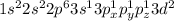 1s^22s^22p^63s^13p_{x}^1p_{y}^1p_z^13d^2