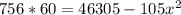 756*60=46305-105x^2