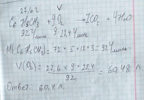 Решить по , заранее огромное объем (н. у.) кислорода, который необходим для полного сгорания 27,6 г