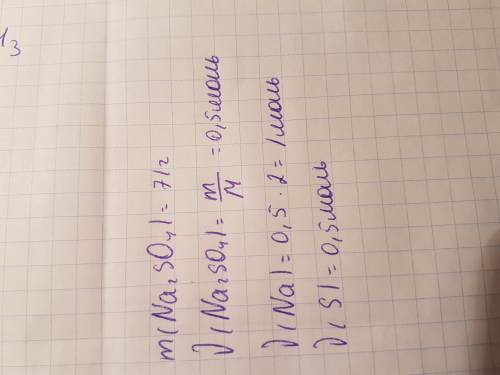 Массы 71 г натрий сульфатында қанша моль натрий және күкірт бар?