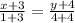 \frac{x+3}{1+3} = \frac{y+4}{4+4}