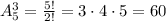 A_5^3=\frac{5!}{2!}=3\cdot4\cdot5=60