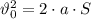 \vartheta_0^2=2\cdot a\cdot S