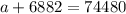 a+6882=74480