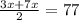 \frac{3x+7x}{2}=77