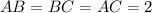 AB=BC=AC=2