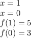 x=1 \\x=0 \\&#10;f(1)=5 \\f(0)=3